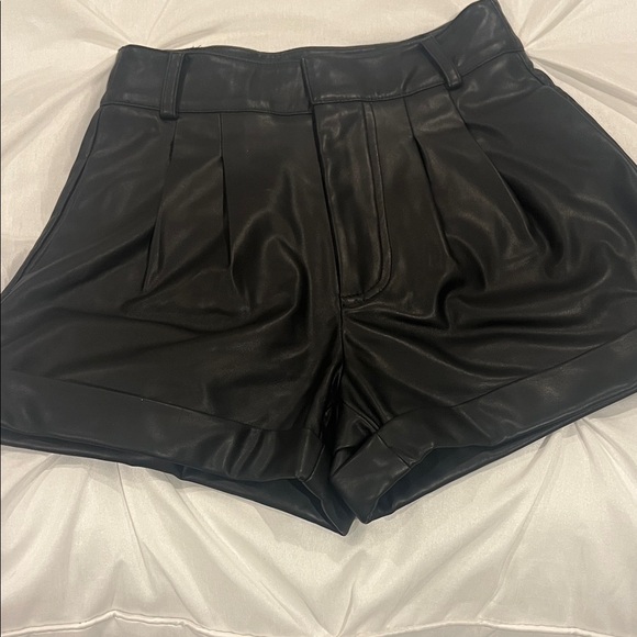 NWOT Generation Love Black High Waist Leather Shorts